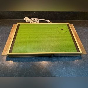 Vintage green glass Cornwall electric food warmer